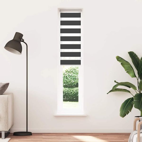 vidaXL Zebra roleta čierna 40x200 cm šírka látky 35,9 cm polyester