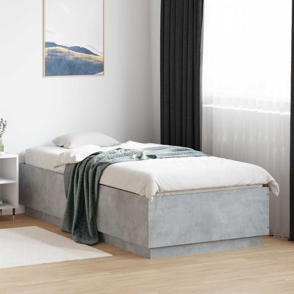 vidaXL Rám postele Betónovo sivá 80 x 200 cm Kompozitné drevo