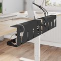 vidaXL Úložný box na káble pod stôl 2 ks Čierna 43 x 10 x 15 cm Oceľ