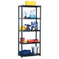 vidaXL Regál s 5 úložnými poličkami čierny 71x38x170 cm plastový