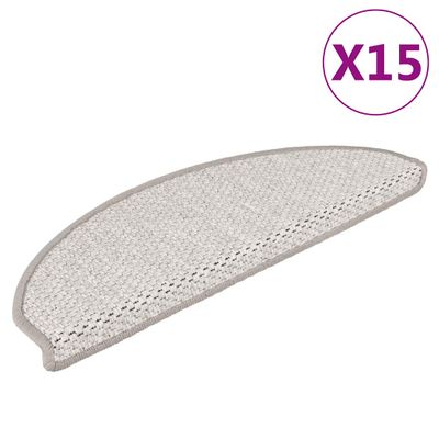 vidaXL Samolepiace nášľapy na schody, sisalový vzhľad 15 ks 65x21x4 cm