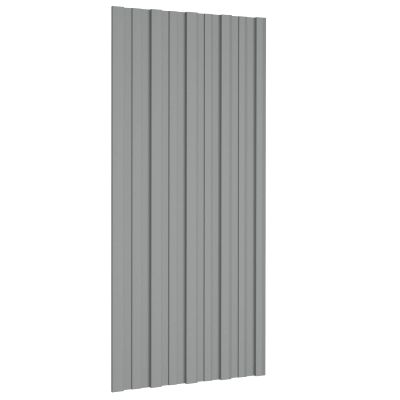 vidaXL Strešný panel 12 pcs Sivá 100 x 45 cm Pozinkovaná oceľ