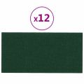 vidaXL Nástenné panely 12 ks tmavozelené 60x30 cm látka 2,16 m²