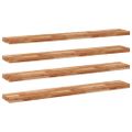 vidaXL Plávajúce police 4 ks 120x20x4 cm olejom sfarbené masívne drevo akácia