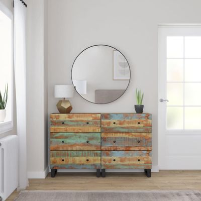 vidaXL Komody 2 ks 60x33x75 cm masívne recyklované drevo