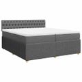 vidaXL Boxspring posteľ s matracom tmavosivá 200x200 cm látka