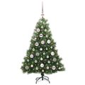 vidaXL Umelý vianočný stromček s 150 LED-i Zelená 120 cm PE a PVC