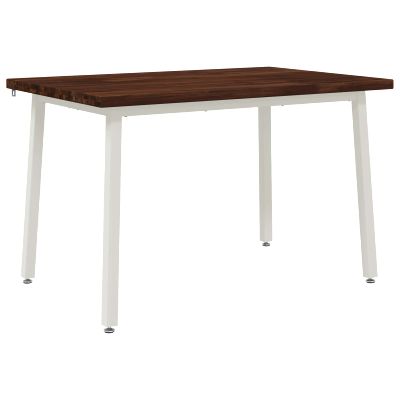 vidaXL 120 x 70 x 75 cm Pevné akáciové drevo Tmavohnedá a biela