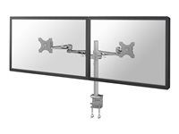 Montážna sada - plný pohyb - pre 2 LCD displeje - strieborná - veľkosť obrazovky: 10"-27" - upevnenie svorkou, upevniteľné na stôl