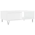 vidaXL Konferenčný stolík vysoký lesk biely 90x60x35 cm kompoz. drevo