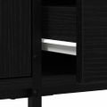 vidaXL TV skrinka 200 x 25 x 44 cm Čierny dub Kompozitné drevo