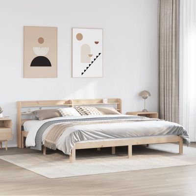 vidaXL Posteľný rám s čelom 180x200 cm borovicový masív