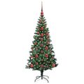 vidaXL Umelý predsvietený vianočný stromček Zelená 120 cm PVC a kov