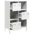 vidaXL Vysoká skrinka biela 68x39x103,5 cm oceľ