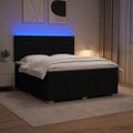 vidaXL LED boxspring posteľ s matracom Čierna 140 x 200 cm Látka