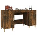 vidaXL Stôl dymový dub 140x50x75 cm spracované drevo