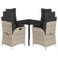 vidaXL 5-dielna záhradná jedálenská sada vankúše bledosivá polyratan