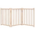 vidaXL Brána pre psa skladacia 3 panely 150 cm masívne jedľové drevo