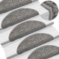 vidaXL Schodové rohože 10 ks 56x17x3 cm sivé, polkruhové