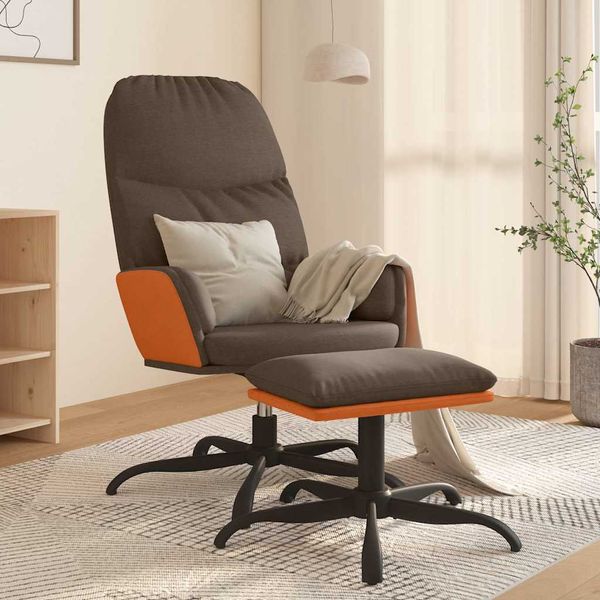 vidaXL Relaxačné kreslo s podnožkou hnedé látka