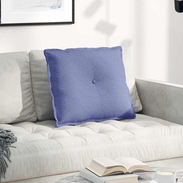 vidaXL Poduška na chrbát Modrá džínovina 60 x 19 x 50 cm látka