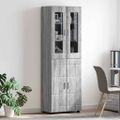 vidaXL Highboard FLORIN 60 x 35 x 182 cm Sivý Sonoma Kompozitné drevo