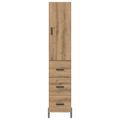 vidaXL Highboard Remeselný dub 34,5 x 34 x 180 cm Kompozitné drevo