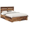 vidaXL Rám postele Staré drevo 140 x 190 cm Kompozitné drevo