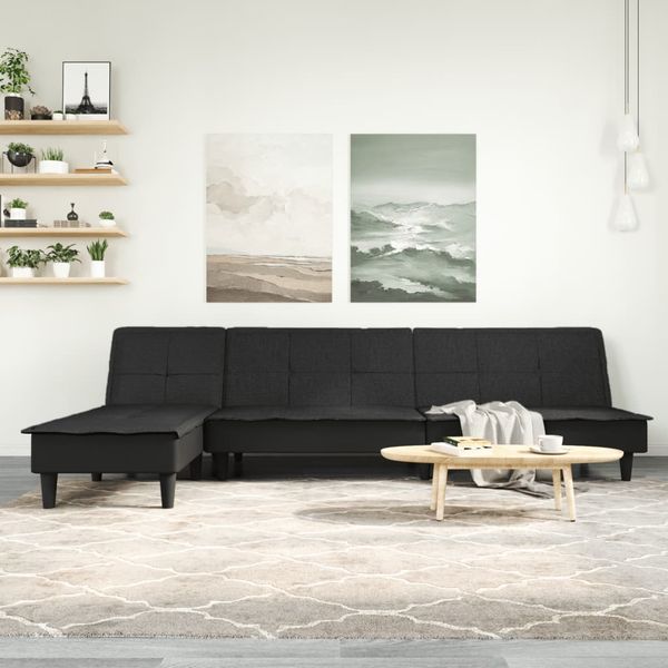 vidaXL Pohovka v tvare L čierna 255x140x70 cm látka
