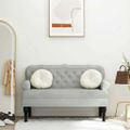 vidaXL Lavica s operadlom, svetlosivá, 119,5x64,5x75 cm, zamatová