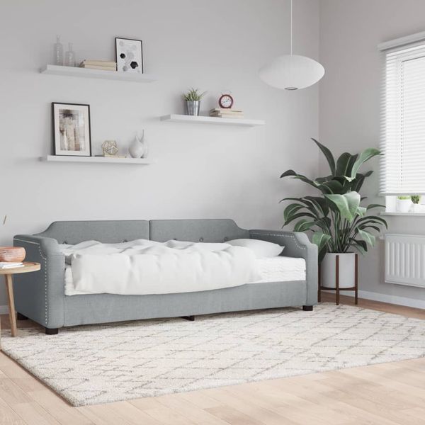 vidaXL Denná posteľ s matracom bledosivá 90x200 cm látka