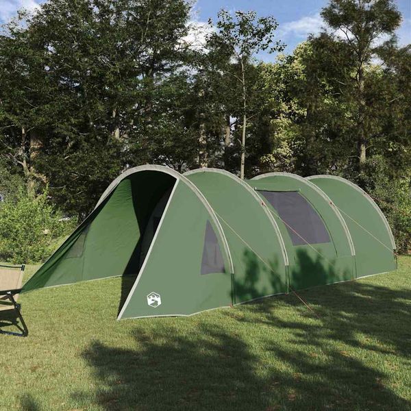 vidaXL Tunelový stan pre 4 osoby Zelená a biela 778 x 356 x 210 cm
