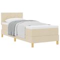 vidaXL Posteľ s pružinovým rámom s vankúšom Krémová 80 x 200 cm látka