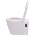 vidaXL Keramické závesné WC, biele