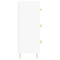 vidaXL Komoda biela 34,5x34x90 cm spracované drevo