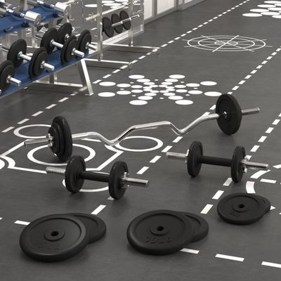 vidaXL Obojručná a jednoručná činka so závažiami 90 kg, liatina