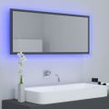vidaXL Kúpeľňové LED zrkadlo sivé 100x8,5x37 cm akryl