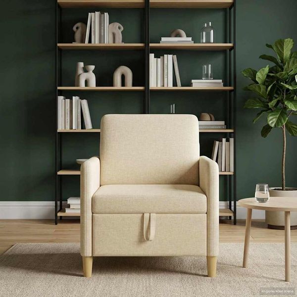 vidaXL Sofa s úložným priestorom Krémová 72 x 78 x 87 cm Polyester