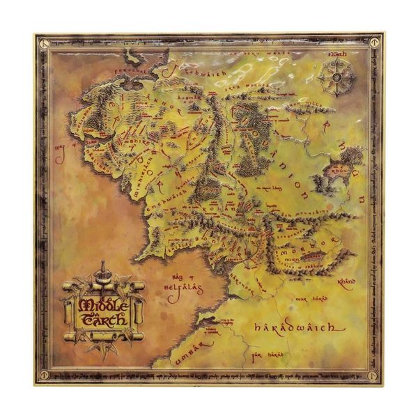 Plechová ceduľa Pán prsteňov - Mapa