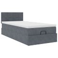 vidaXL Osmanský rám postele s matracom tmavosivá 90x200 cm zamat