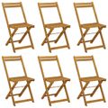 vidaXL Skladacie záhradné stoličky 6 pcs Prírodná 40 x 53 x 80 cm