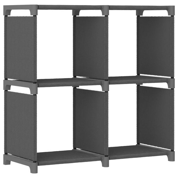 vidaXL Polica s dizajnom 4 kociek sivá 69x30x72,5 cm látka