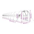 vidaXL Fóliovník s oceľovým rámom biely 36 m² 18x2x2 m