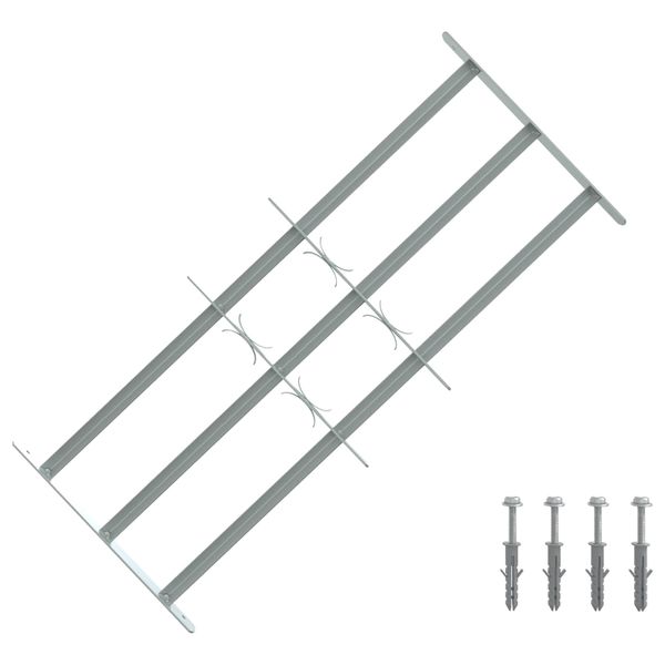 vidaXL Zabezpečovacia mriežka na okná s 3 priečkami 3 pcs 630-1140 mm