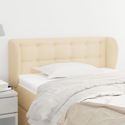 vidaXL Čelo postele so záhybmi krémový 103x23x78/88 cm látka