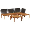 vidaXL 5 ks Záhradný lounge set s vankúšmi Prírodná