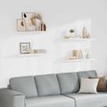 vidaXL Plávajúce nástenné police 4 ks, biele 80x23,5x3,8 cm, MDF