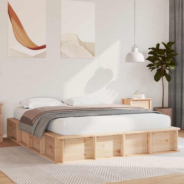 vidaXL Rám postele Hnedá 160 x 200 cm Masívne borovicové drevo