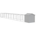 vidaXL Búda pre psa so strechou bledosivá 117x1017x123 cm pozin. oceľ