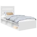 vidaXL Rám postele Biela 90 x 190 cm Masívne borovicové drevo